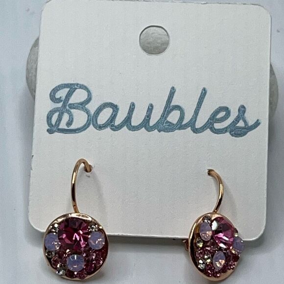 Baubles Gold Pink Dangle  Earrings - Picture 5 of 5
